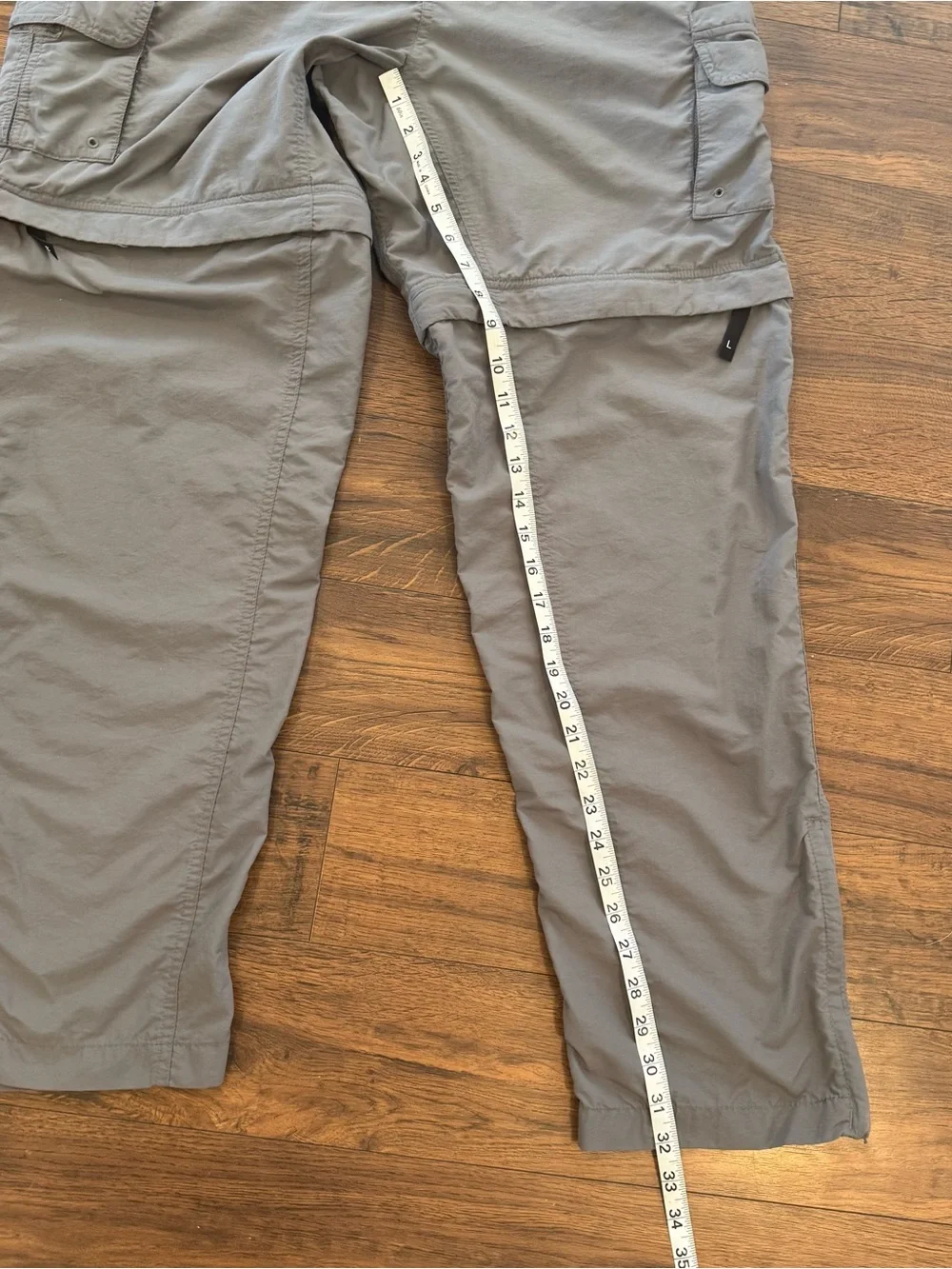 MAGELLAN L Mens Fish Gear Convertible Pants Shorts Water Repellent Pockets Gray